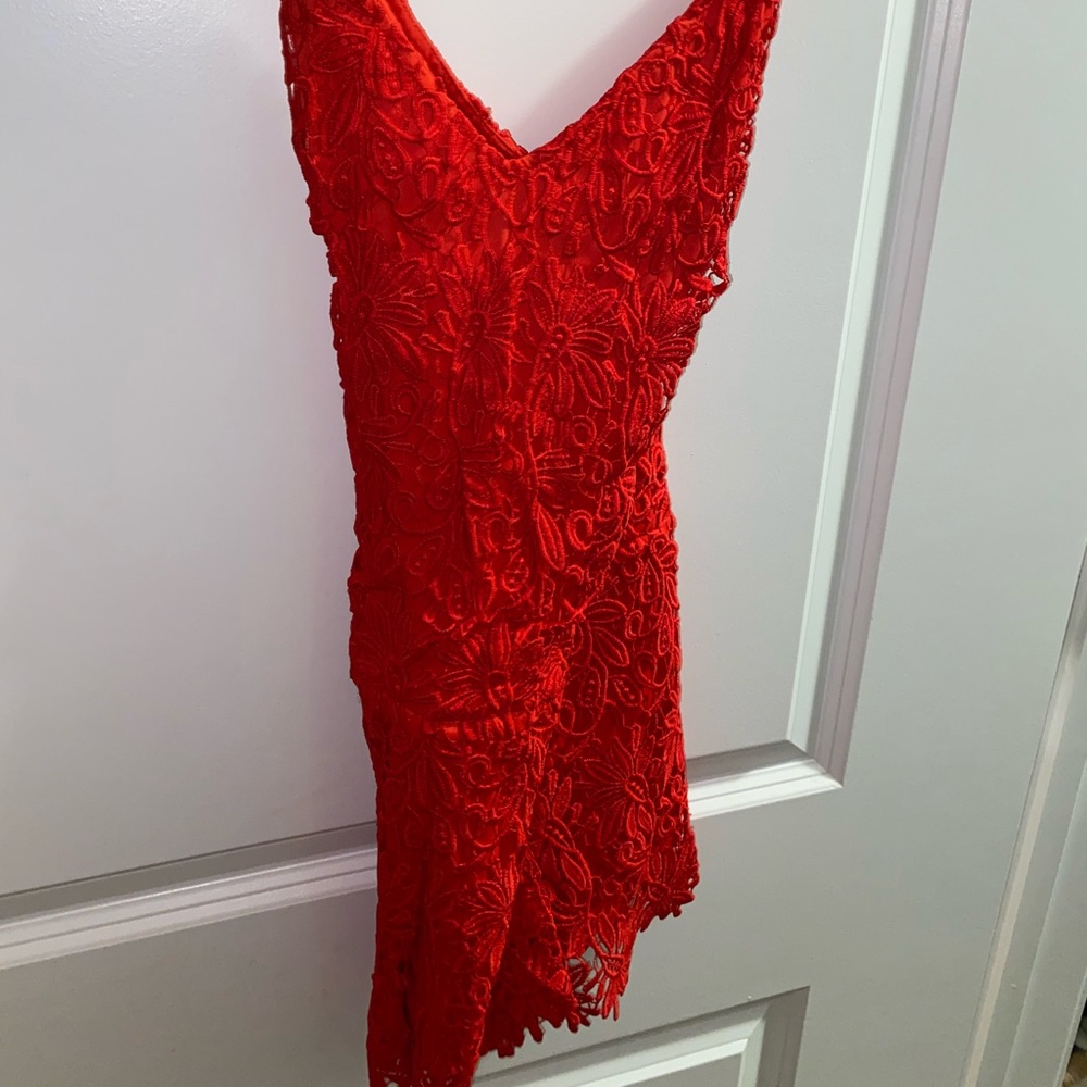 Red silk romper